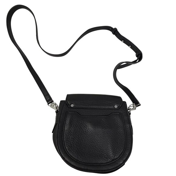 Rag & Bone Black Leather Crossbody Mini Flight Saddle Bag Small Purse - Picture 2 of 11